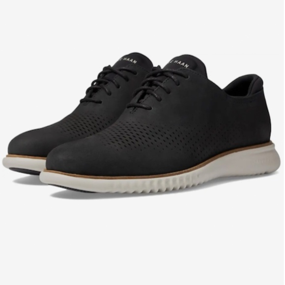 NWOB Men's Cole Haan 2.Zerogrand Laser Wingtip Oxford Shoes Black Size 13